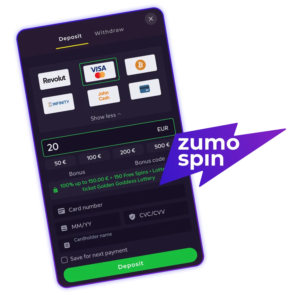 Top up and play instantly on ZumoSpin.