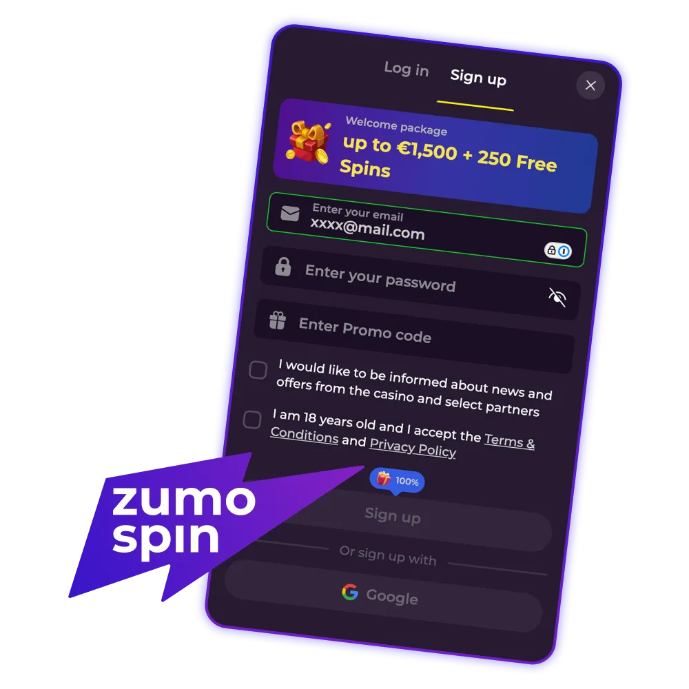 Create your ZumoSpin account today.