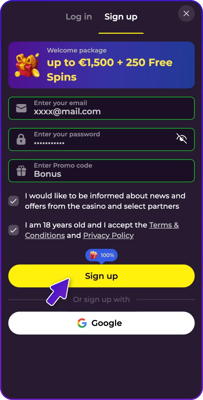 Finalize your ZumoSpin sign-up now.