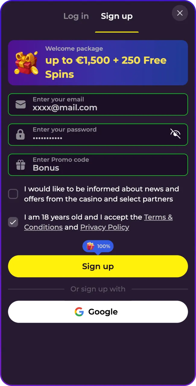 Confirm your eligibility on ZumoSpin.