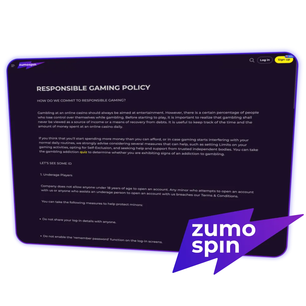 Play smart and safe on ZumoSpin.