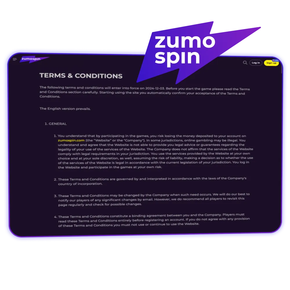 Read ZumoSpin’s terms before playing.