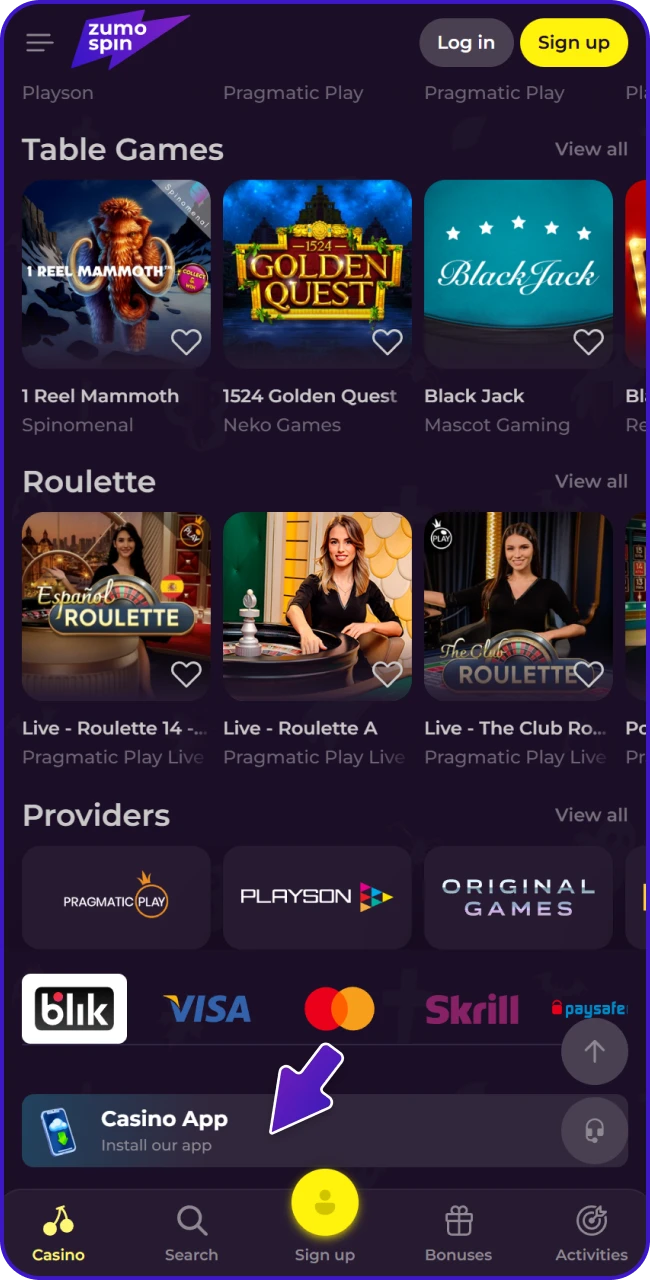 Download de nieuwste APK om je Android app van ZumoSpin bij te werken.