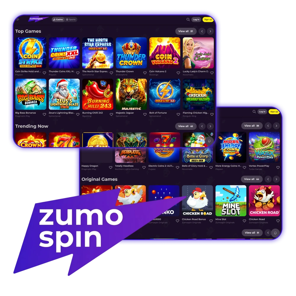 Speel de beste gokkasten en win echt geld in het ZumoSpin casino.