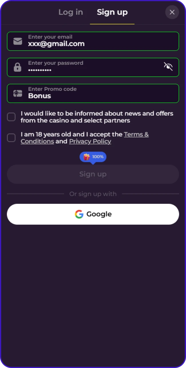 Gebruik een promocode tijdens je registratie bij ZumoSpin voor bonussen.