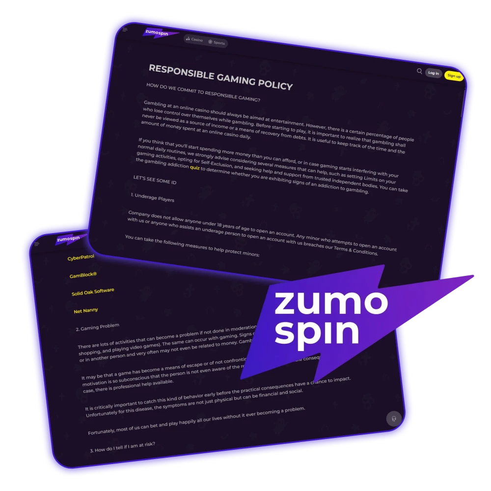 Speel bewust bij ZumoSpin en houd je winsten onder controle.
