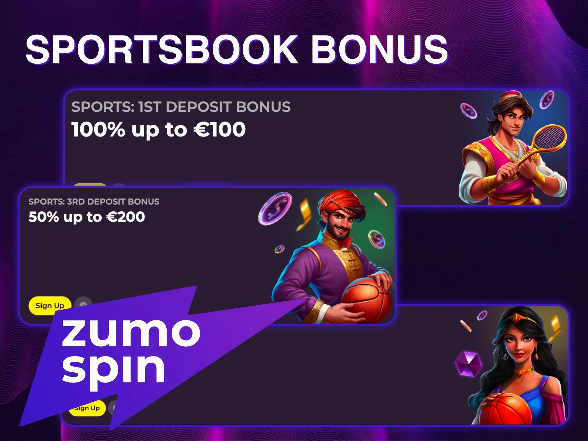Explore the sportsbook bonus program and place winning bets at ZumoSpin.